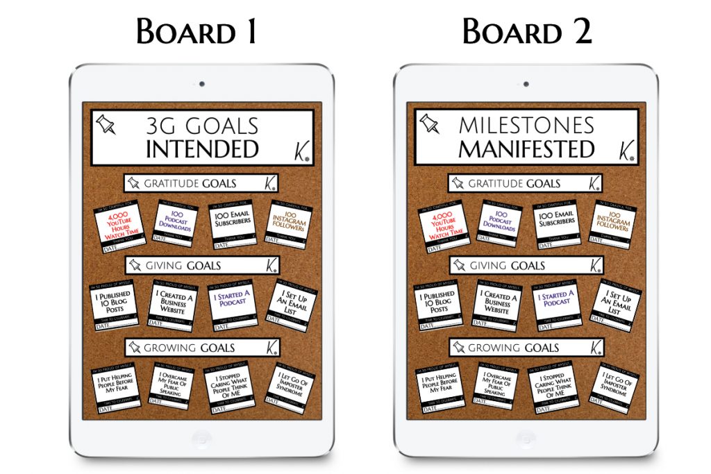 Manifestation Milestones Board 1 and board 2
