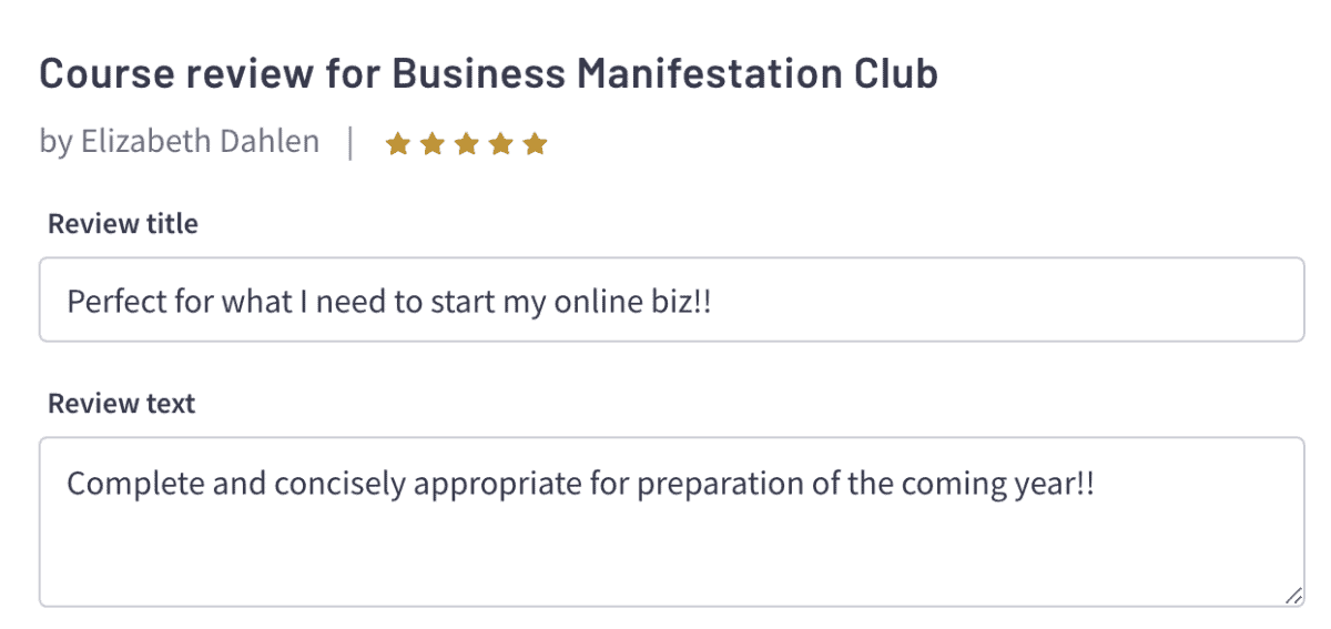 Business Manifestation Club Testimonial